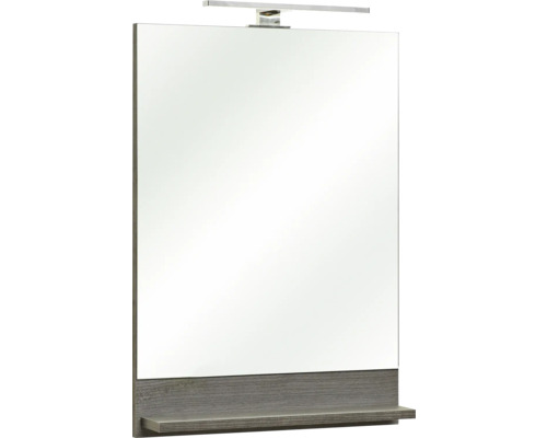 Rechteckiger Spiegel mit Ablage und Beleuchtung