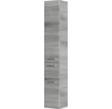 Badmöbel-Set Pelipal Quickset 328 BxHxT 145 x 200 x 39 cm Frontfarbe graphit struktur quer mit Mineralguss-Waschtisch und Hochschrank 328.120002