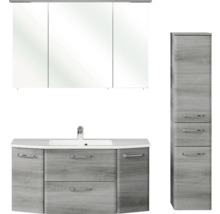Badezimmermöbel-Set mit Waschtisch, Spiegelschrank und Hochschrank