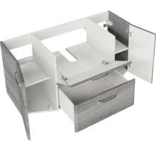 Waschbeckenunterschrank mit Schublade und offenen Fächern