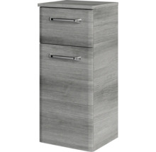 Badmöbel-Set Pelipal Quickset 328 BxHxT 175 x 200 x 39 cm Frontfarbe graphit struktur quer mit Mineralguss-Waschtisch und Hochschrank, Unterschrank und Wandschrank 328.120006