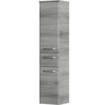 Badmöbel-Set Pelipal Quickset 328 BxHxT 175 x 200 x 39 cm Frontfarbe graphit struktur quer mit Mineralguss-Waschtisch und Hochschrank, Unterschrank und Wandschrank 328.120006