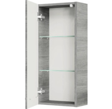 Badmöbel-Set Pelipal Quickset 328 BxHxT 175 x 200 x 39 cm Frontfarbe graphit struktur quer mit Mineralguss-Waschtisch und Hochschrank, Unterschrank und Wandschrank 328.120006