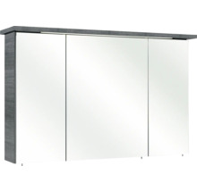Badmöbel-Set Pelipal Quickset 328 BxHxT 175 x 200 x 39 cm Frontfarbe graphit struktur quer mit Mineralguss-Waschtisch und Hochschrank, Unterschrank und Wandschrank 328.120006