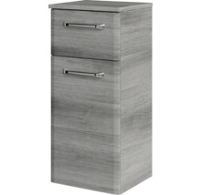 Badmöbel-Set Pelipal Quickset 328 BxHxT 145 x 200 x 39 cm Frontfarbe graphit struktur quer mit Glas-Waschtisch weiß, Unterschrank und Wandschrank 328.120007