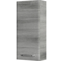 Badmöbel-Set Pelipal Quickset 328 BxHxT 145 x 200 x 39 cm Frontfarbe graphit struktur quer mit Glas-Waschtisch weiß, Unterschrank und Wandschrank 328.120007