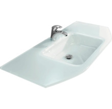 Badmöbel-Set Pelipal Quickset 328 BxHxT 145 x 200 x 39 cm Frontfarbe graphit struktur quer mit Glas-Waschtisch weiß, Unterschrank und Wandschrank 328.120007
