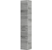 Badmöbel-Set Pelipal Quickset 328 BxHxT 175 x 200 x 39 cm Frontfarbe graphit struktur quer mit Glas-Waschtisch weiß, Hochschrank, Unterschrank und Wandschrank 328.120008