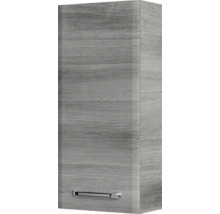 Badmöbel-Set Pelipal Quickset 328 BxHxT 175 x 200 x 39 cm Frontfarbe graphit struktur quer mit Glas-Waschtisch weiß, Hochschrank, Unterschrank und Wandschrank 328.120008