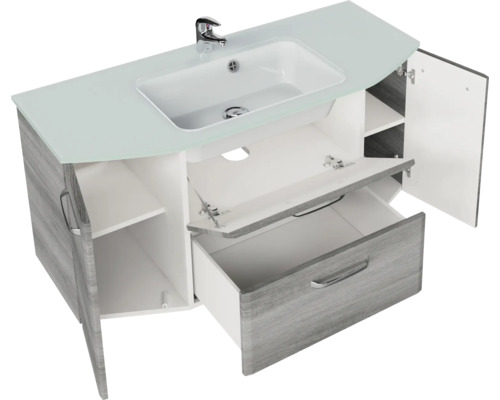 Waschtisch mit offenem Schrank und Schublade