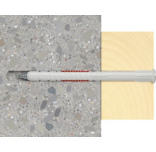 Élément de fixation dans des surfaces en béton et en bois