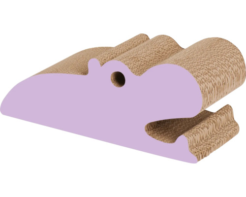 Griffoir Catit Zoo Scratcher, hippopotame, griffoir strié en forme d'animal env. 44 x 18 x 18 cm rose, carton marron