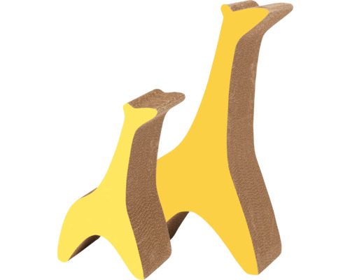 Griffoir Catit Zoo Scratcher, girafe, griffoir strié en forme d'animal env. 24 x 18 x 44 cm jaune, carton marron