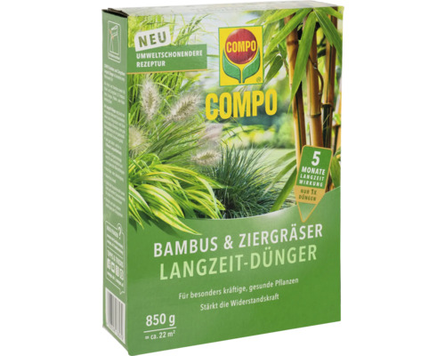 Engrais longue durée COMPO pour bambou et herbes d'ornement 850 g Paquet d''engrais longue durée Compo pour bambous et graminées d''ornement, 850 grammes