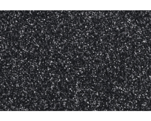 Nahaufnahme eines dunkelgrauen Teppichs mit Melierung