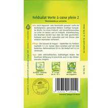 Feldsalat-Saatgutpackung mit Informationen zu Aussaat, Pflege und Ernte