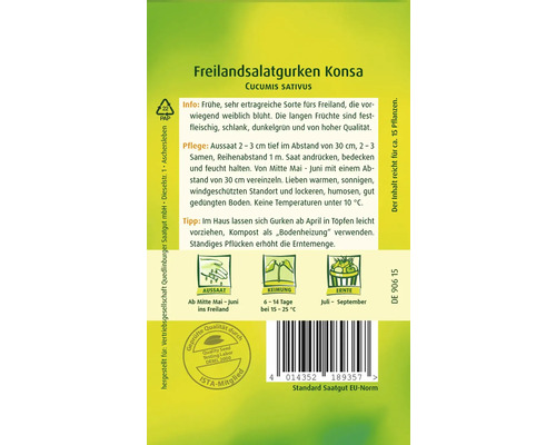 Samenpackung Freiland Salatgurken Konsa