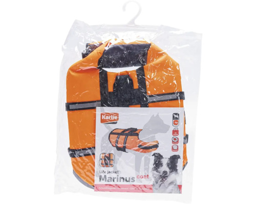 Schwimmweste für Hunde, verpackt