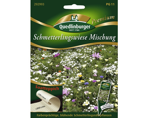 Semences de fleurs prairie à papillons Quedlinburger tapis de graines 20x300 cm Quedlinburger Mélange de prairie aux papillons tapis de graines