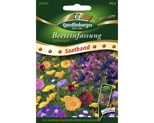 Bordure pour plates-bandes « Farbenspiel » Quedlinburger ruban de semence de fleurs Quedlinburger Bordure de parterre mélange de couleurs Ruban de graines