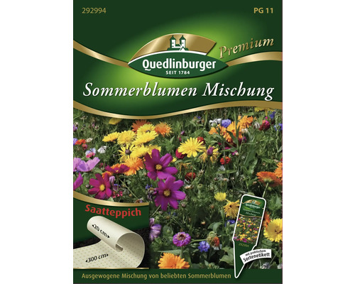 Semences de fleurs mélange de fleurs d'été Quedlinburger tapis de graines 20x300 cm Quedlinburger Mélange de fleurs d''été Tapis de graines