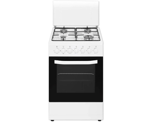 Cuisinière PKM avec plaque de cuisson au gaz avec 4 brûleurs (blanc émaillé, buses OptiGas) GH4-50EOAQ volume utile 48 l lxhxp nul x nul x 610 mm