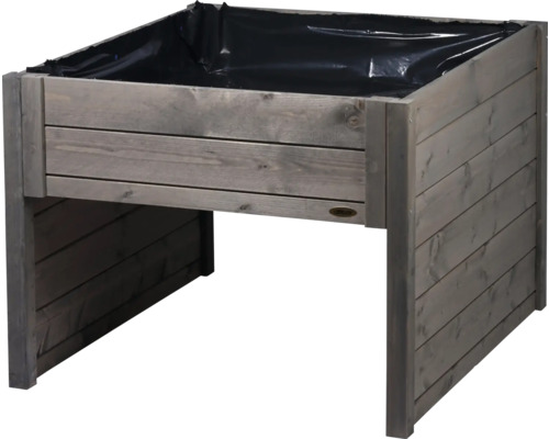 Garage pour robot tondeuse Europe avec jardinière 79 x 73 x 56 cm anthracite Jardinière surélevée en bois avec film de plantation