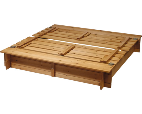 Bac à sable avec couvercle en bois