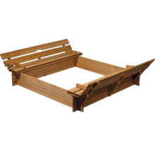 Sandkasten mit Sitzbank aus Holz