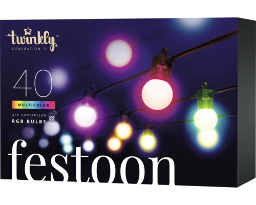 Guirlande lumineuse Twinkly Festoon Multicolor LED 40 LED