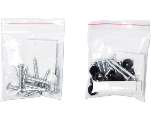 Deux sachets avec vis et caches