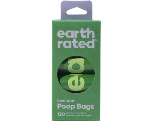 Sacs à excréments pour chiens Earth Rated parfumés à la lavande, 120 pièces