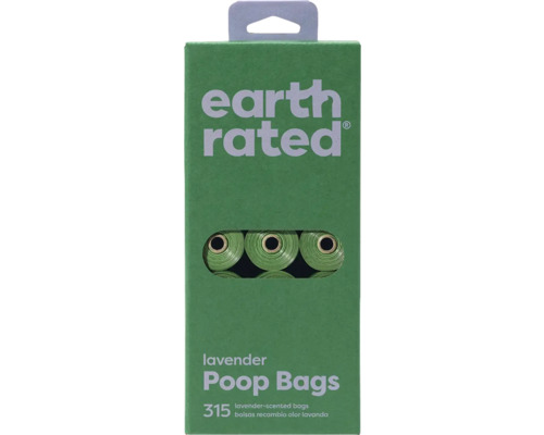 Sacs à déjections earth rated 315 pces parfum lavande Emballage de 315 sacs à déjections canines parfumés à la lavande