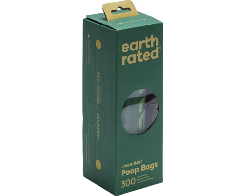 Lot de sacs à déjections canines Earth Rated, non parfumés, 300 pièces