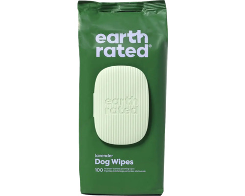 Lingettes pour chiens Earth Rated parfumées à la lavande, 100 pièces