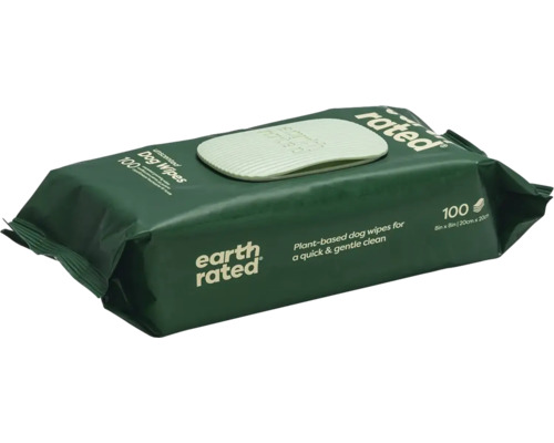 Lingettes earth rated 100 pces pour pattes etc. Paquet de lingettes humides pour chiens avec couvercle distributeur