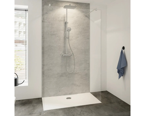 Paroi de douche à l'italienne Breuer Entra 120 cm verre transparent profilé couleur chrome