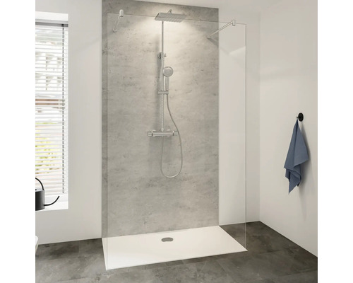 Paroi de douche à l'italienne Breuer Entra 140 cm verre transparent profilé couleur chrome