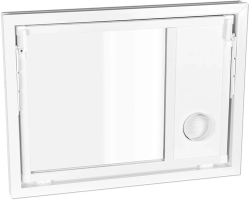Fenêtre basculante multifonction WOLFA PLUS plastique blanc 500x400 mm à vitrage simple et raccord de sèche-linge