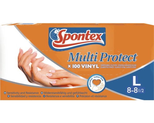 Gants à usage unique Spontex Multi Protect blanc 100 T. 8-8,5