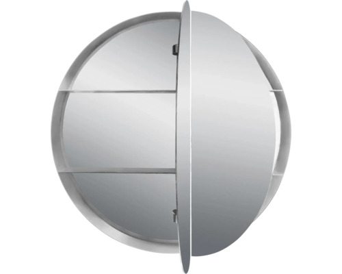 Armoire de toilette ronde avec étagères et porte miroir pour salle de bain