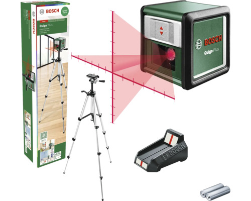 Bosch Quigo Plus Kreuzlinienlaser mit Stativ, Batterie und Zubehör