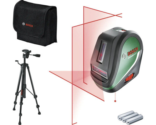 Bosch Universal Level 3 Kreuzlinienlaser mit Stativ, Tasche und Batterien