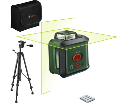 Niveau laser lignes croisées Bosch avec trépied, sacoche et piles