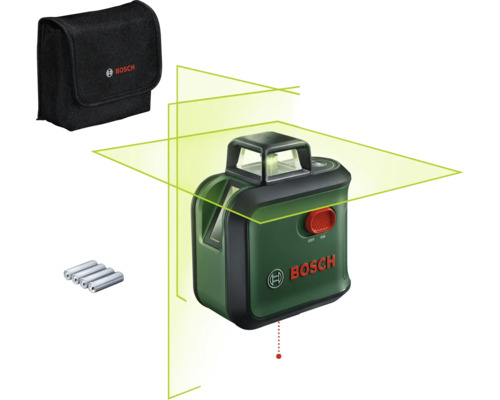 Logo Bosch, niveau laser à lignes croisées avec accessoires et piles