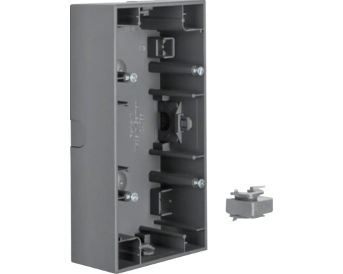 Boîtier pour pose en saillie Berker 10527006 double horizontal K1 anthracite Boîtier d''encastrement avec accessoires pour installation électrique