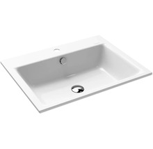 KALDEWEI Einbauwaschbecken Puro 60 cm Stahl-Email mit Hahnloch und Perleffekt weiß 900106013001
