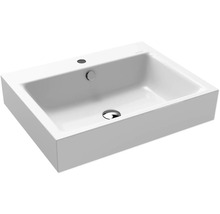 KALDEWEI Aufsatzwaschbecken Puro 60 cm Stahl-Email mit Hahnloch und Perleffekt weiß 900706013001