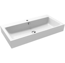 KALDEWEI Aufsatzwaschbecken Puro 90 cm Stahl-Email mit Hahnloch und Perleffekt weiß 900806013001