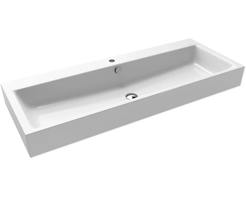 Lavabo KALDEWEI Puro 120x46 cm blanc avec trou pour robinet effet perlant 906806013001